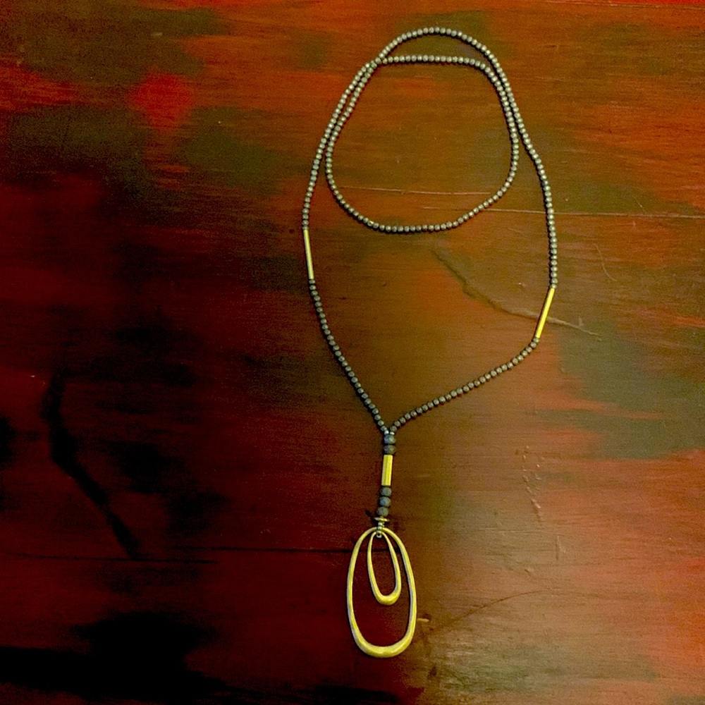 Silver and gold bead necklace